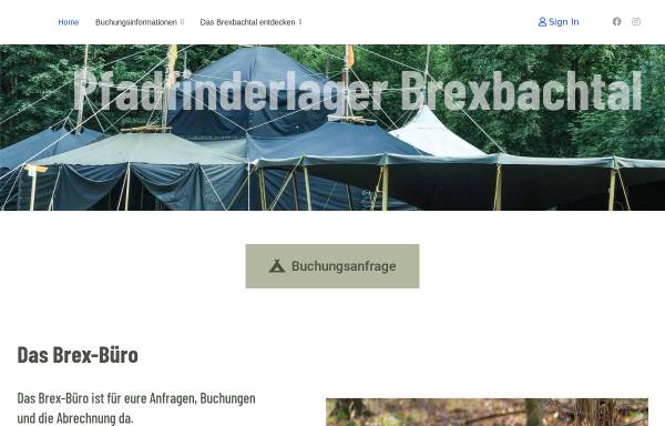 Vorschau von www.brex.de, Pfadfinderzeltplatz Brexbachtal