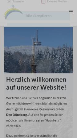 Vorschau der mobilen Webseite duensberg-verein.de, Dünsberg-Verein e.V.