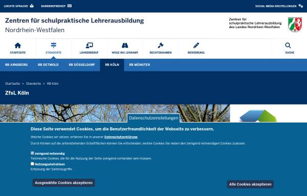 Vorschau von www.zfsl-koeln.nrw.de, Zentrum für schulpraktische Lehrerausbildung Köln