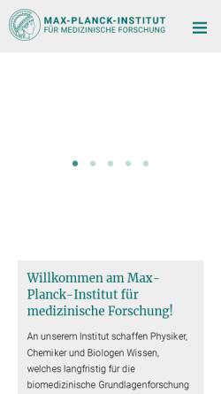 Vorschau der mobilen Webseite www.mpimf-heidelberg.mpg.de, Max-Planck-Institut für medizinische Forschung Heidelberg