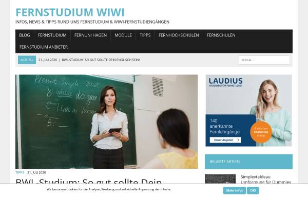 Vorschau von www.fernstudium-wiwi.de, Fernstudium Wirtschaftswissenschaften