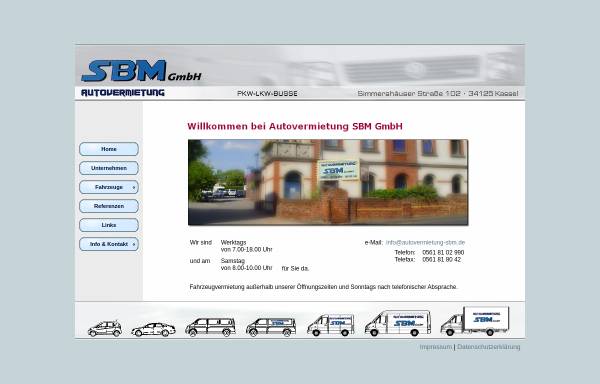 Vorschau von www.autovermietung-sbm.de, Autovermietung SBM GmbH Kassel