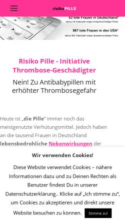 Vorschau der mobilen Webseite www.risiko-pille.de, Risiko-Pille