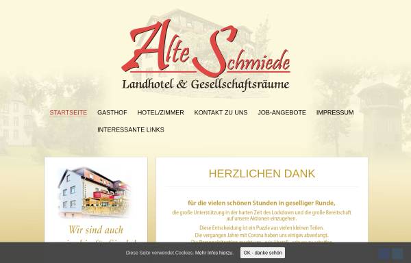 Vorschau von www.alte-schmiede-buseck.de, Landhotel und Gasthof Zur Alten Schmiede