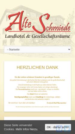 Vorschau der mobilen Webseite www.alte-schmiede-buseck.de, Landhotel und Gasthof Zur Alten Schmiede