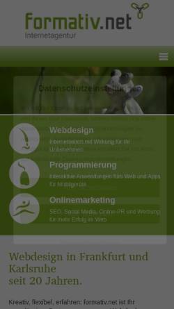 Vorschau der mobilen Webseite www.webdesign-frankfurt-main.de, Formativ.net - Webagentur