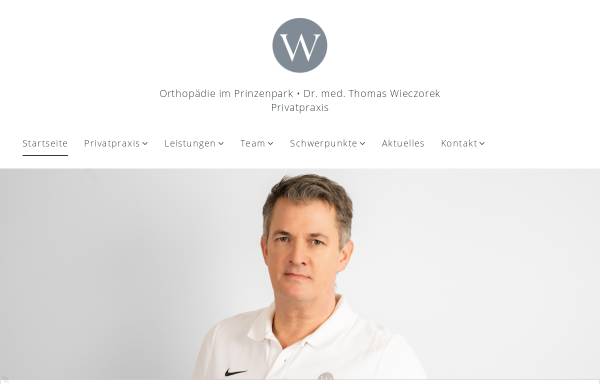 Vorschau von www.orthopaedie-prinzenpark.de, Dr. med. Thomas Wieczorek, Facharzt für Orthopädie, Chirotherapie und Sportmedizin