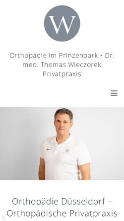 Vorschau der mobilen Webseite www.orthopaedie-prinzenpark.de, Dr. med. Thomas Wieczorek, Facharzt für Orthopädie, Chirotherapie und Sportmedizin