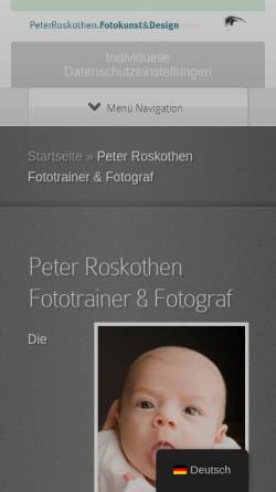 Vorschau der mobilen Webseite www.hochzeitsfotos-duesseldorf.de, Roskothen, Peter