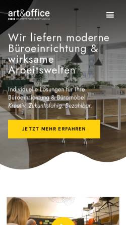 Vorschau der mobilen Webseite www.art-office.de, Art & Office Bürodesign GmbH