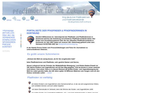 Vorschau von www.pfadfinden-dortmund.de, RDP - Dachverband Dortmund der BdP, DPSG, PSG, VCP