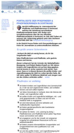 Vorschau der mobilen Webseite www.pfadfinden-dortmund.de, RDP - Dachverband Dortmund der BdP, DPSG, PSG, VCP