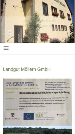 Vorschau der mobilen Webseite www.lg-moellern.de, Landgut Möllern GmbH