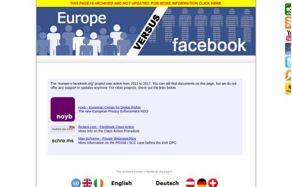 Vorschau von www.europe-v-facebook.org, Europe versus facebook