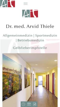 Vorschau der mobilen Webseite dr-arvid-thiele.de, Thiele, Dr. med. Arvid