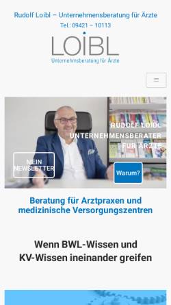 Vorschau der mobilen Webseite rudolfloibl.de, Rudolf Loibl - Unternehmensberatung für Ärzte