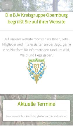Vorschau der mobilen Webseite www.bjv-obernburg.de, Seite der Kreisgruppe Obernburg in Bayern.