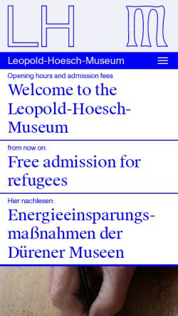 Vorschau der mobilen Webseite www.leopoldhoeschmuseum.de, Leopold Hoesch Museum