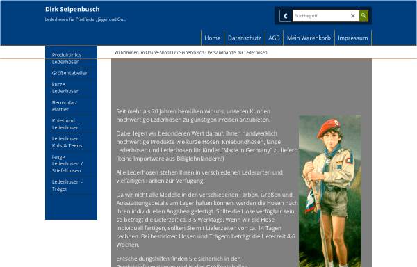Vorschau von www.seipenbusch.de, Dirk Seipenbusch - Versand für Lederhosen