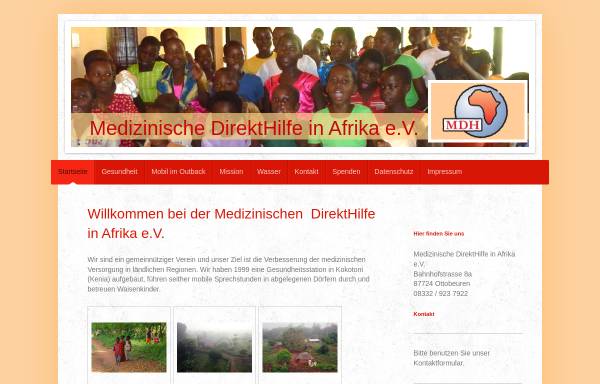 Vorschau von www.mdh-africa.org, MDH - Medizinische DirektHilfe in Afrika e.V.