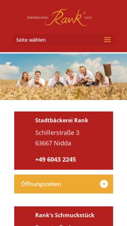 Vorschau der mobilen Webseite www.stadtbaeckerei-rank.de, Stadtbäckerei Rank