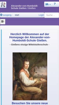 Vorschau der mobilen Webseite alexander-von-humboldt.giessen.schule.hessen.de, Alexander-von-Humboldt-Schule