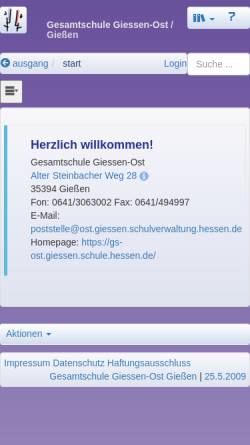 Vorschau der mobilen Webseite gs-ost.giessen.schule.hessen.de, Gesamtschule Giessen-Ost