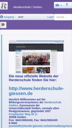 Vorschau der mobilen Webseite herder.giessen.schule.hessen.de, Herderschule
