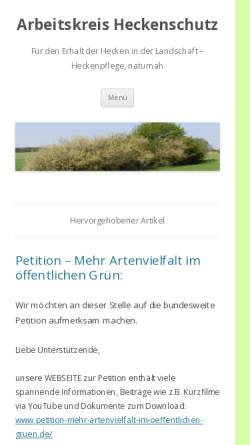 Vorschau der mobilen Webseite www.heckenschutz.de, Arbeitskreis Heckenschutz