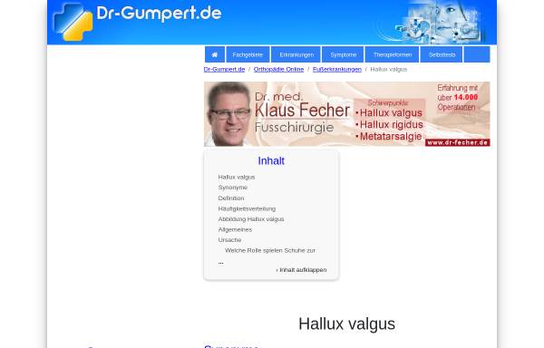 Vorschau von www.dr-gumpert.de, Dr. Gumpert: Hallux valgus