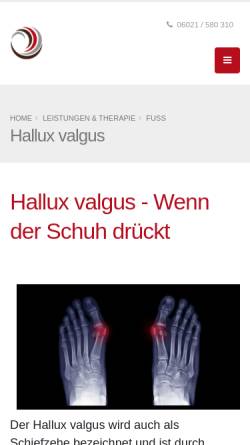 Vorschau der mobilen Webseite www.dr-fecher.de, Hallux valgus