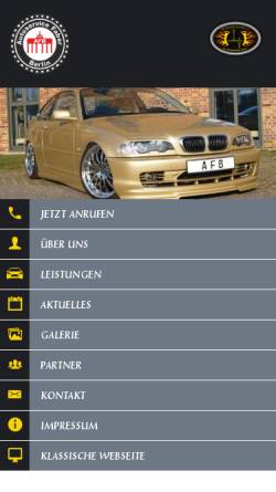 Vorschau der mobilen Webseite www.berlintuning.de, Autoservice Faber Berlin