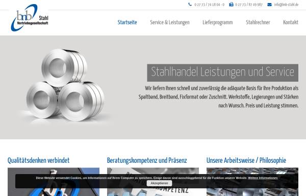 Vorschau von www.bnb-stahl.de, BnB StahlVertriebs GmbH