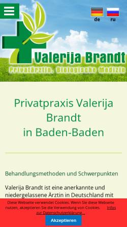 Vorschau der mobilen Webseite www.arzt-brandt.de, Privatpraxis Valerija Brandt