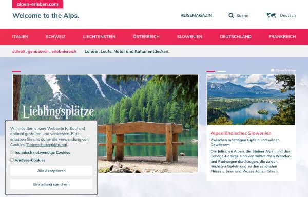 Vorschau von alpen-erleben.com, Alpen-Erleben.com