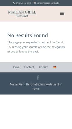 Vorschau der mobilen Webseite www.marjan-grill.de, Restaurant Marjan Grill
