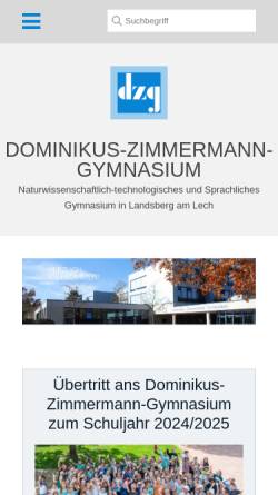 Vorschau der mobilen Webseite www.dzg-landsberg.de, Dominikus-Zimmermann-Gymnasium