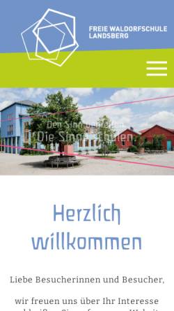 Vorschau der mobilen Webseite www.freie-waldorfschule-landsberg.de, Freie Waldorfschule Landsberg
