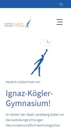 Vorschau der mobilen Webseite www.ikg-landsberg.de, Ignaz-Kögler-Gymnasium