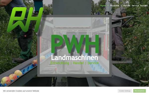 Vorschau von www.pwh-landmaschinentechnik.de, PWH Landmaschinentechnik für den Obstanbau - Peter Wahlen
