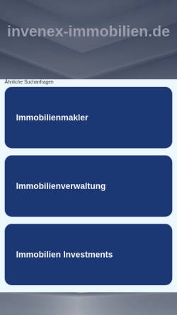 Vorschau der mobilen Webseite www.invenex-immobilien.de, Invenex Immobilien GmbH