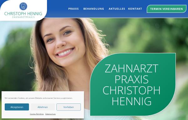 Vorschau von www.zahnarztpraxis-hennig.de, Zahnarztpraxis Christoph Hennig