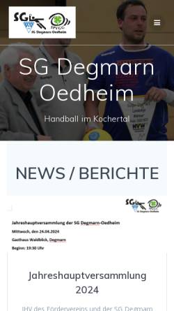 Vorschau der mobilen Webseite www.sgdoe.de, SG Degmarn-Oedheim