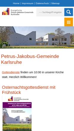 Vorschau der mobilen Webseite www.petrus-jakobus-gemeinde.de, Petrus-Jakobus-Gemeinde