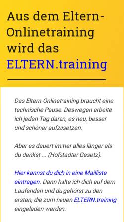Vorschau der mobilen Webseite www.eltern-onlinetraining.de, Das Eltern-Onlinetraining - einfach besser erziehen