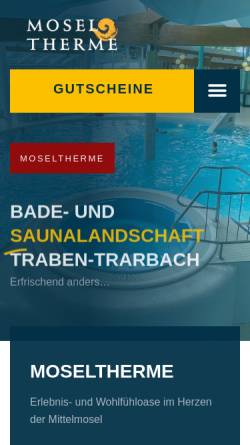 Vorschau der mobilen Webseite moseltherme.de, Moseltherme Traben-Trarbach