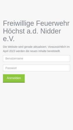 Vorschau der mobilen Webseite ff-hoechst-nidder.de, Freiwillige Feuerwehr Höchst a.d. Nidder