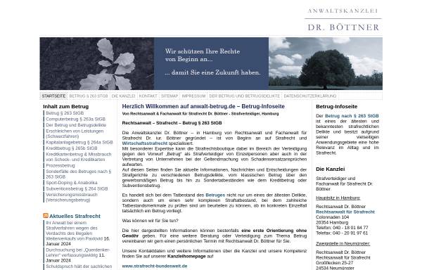 Vorschau von www.anwalt-betrug.de, Informationsseite zu den Betrugsdelikten nach dem deutschen Strafrecht