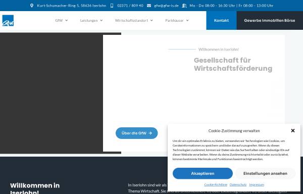 Vorschau von www.gfw-is.de, Gesellschaft für Wirtschaftsförderung Iserlohn