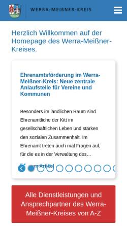 Vorschau der mobilen Webseite www.werra-meissner-kreis.net, Kfz-Zulassungsstelle des Werra-Meißner-Kreises